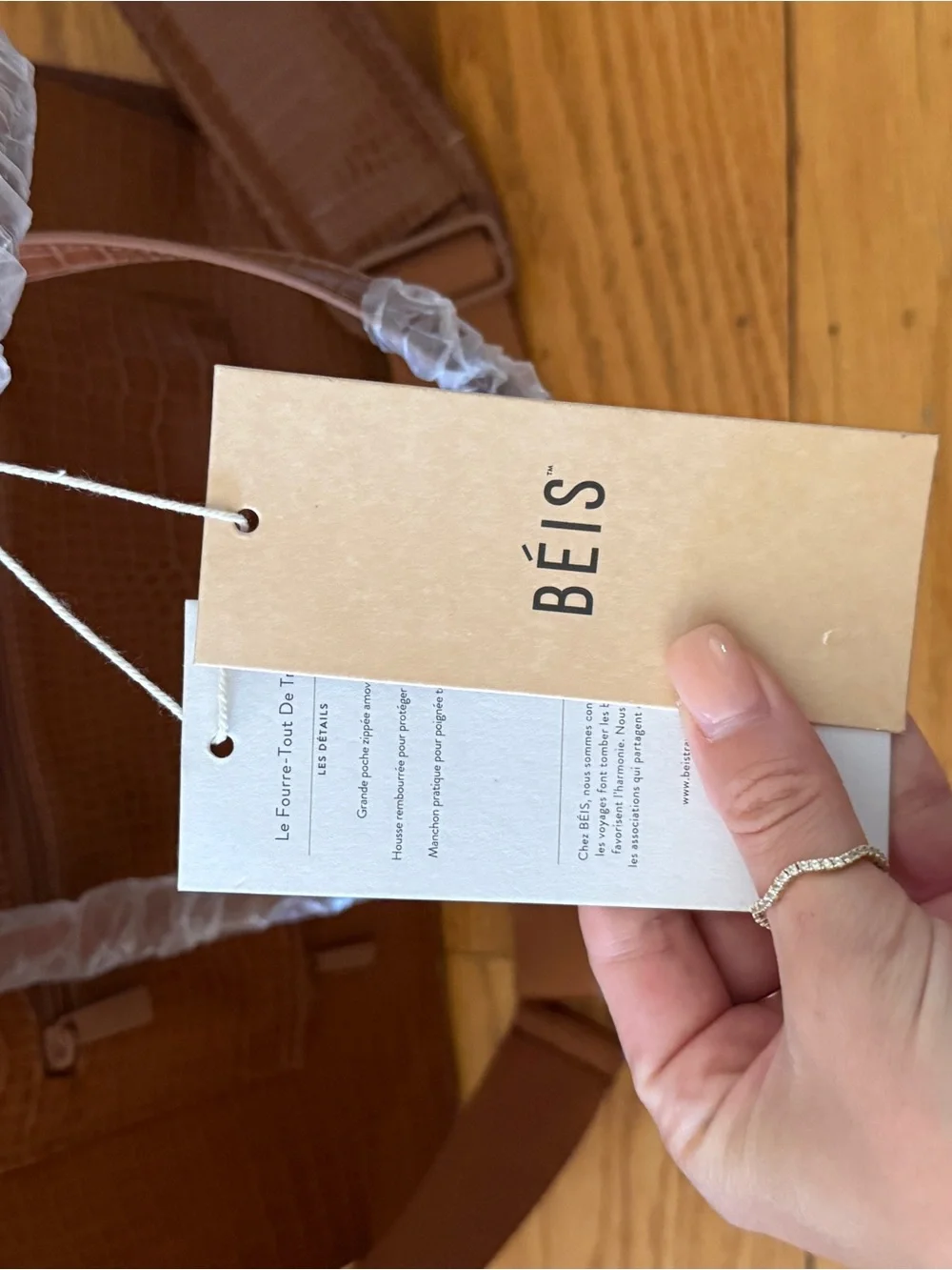 NWT BEIS | The Work Tote | Maple Croc - Picture 8 of 12